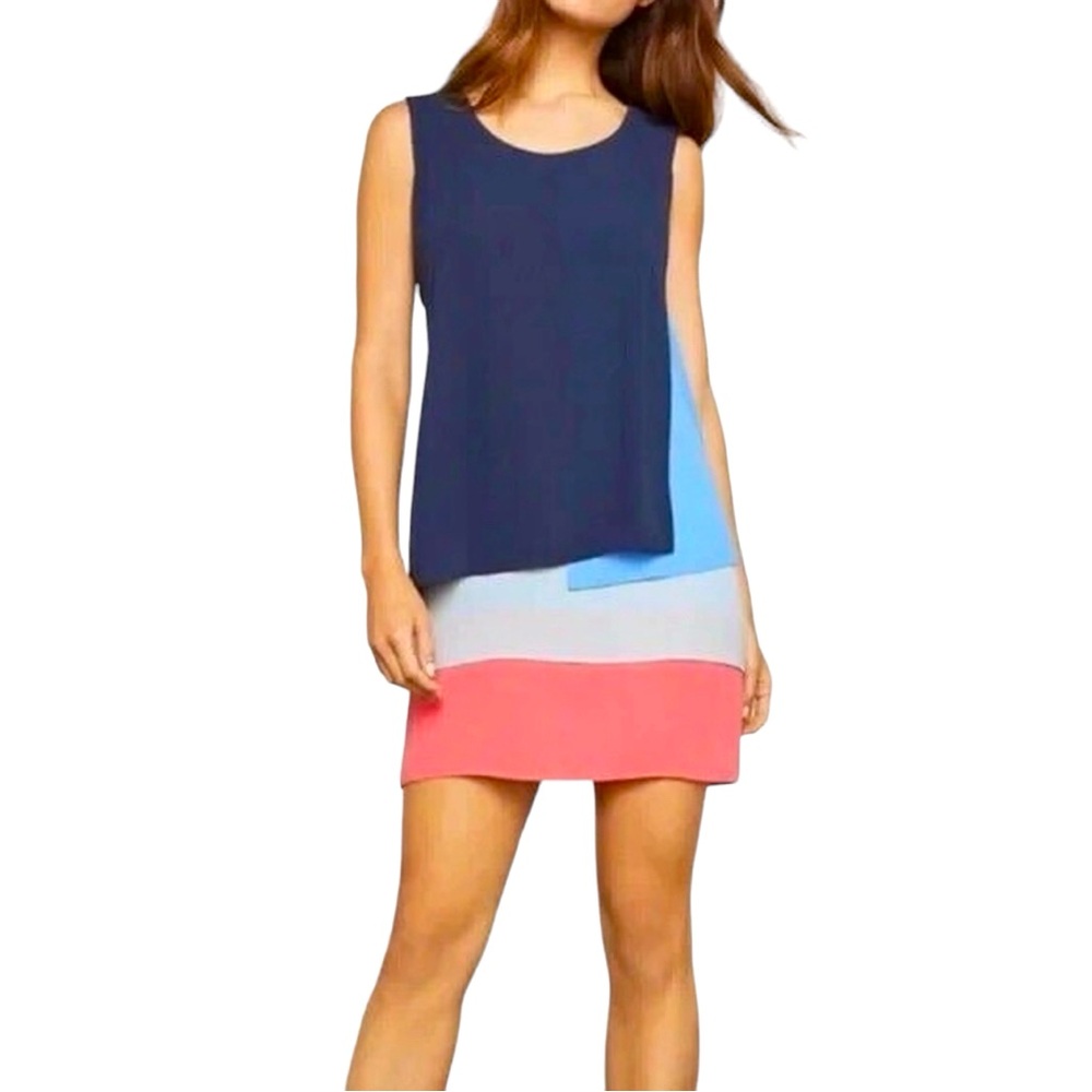 Bcbgmaxazria Color Block Layered Sheath Dress Siz… - image 1